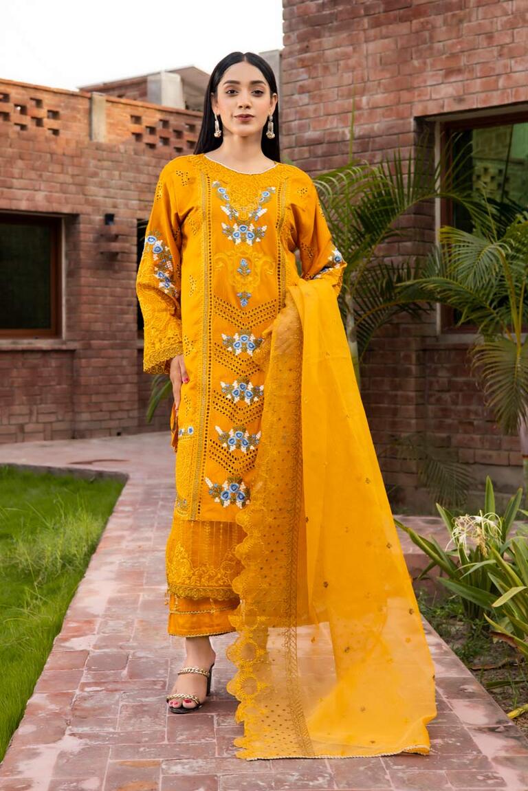 Yellow Viscose Chikankari Dress