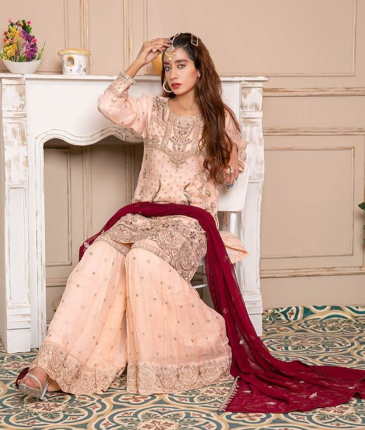 Dark Pink Sharara