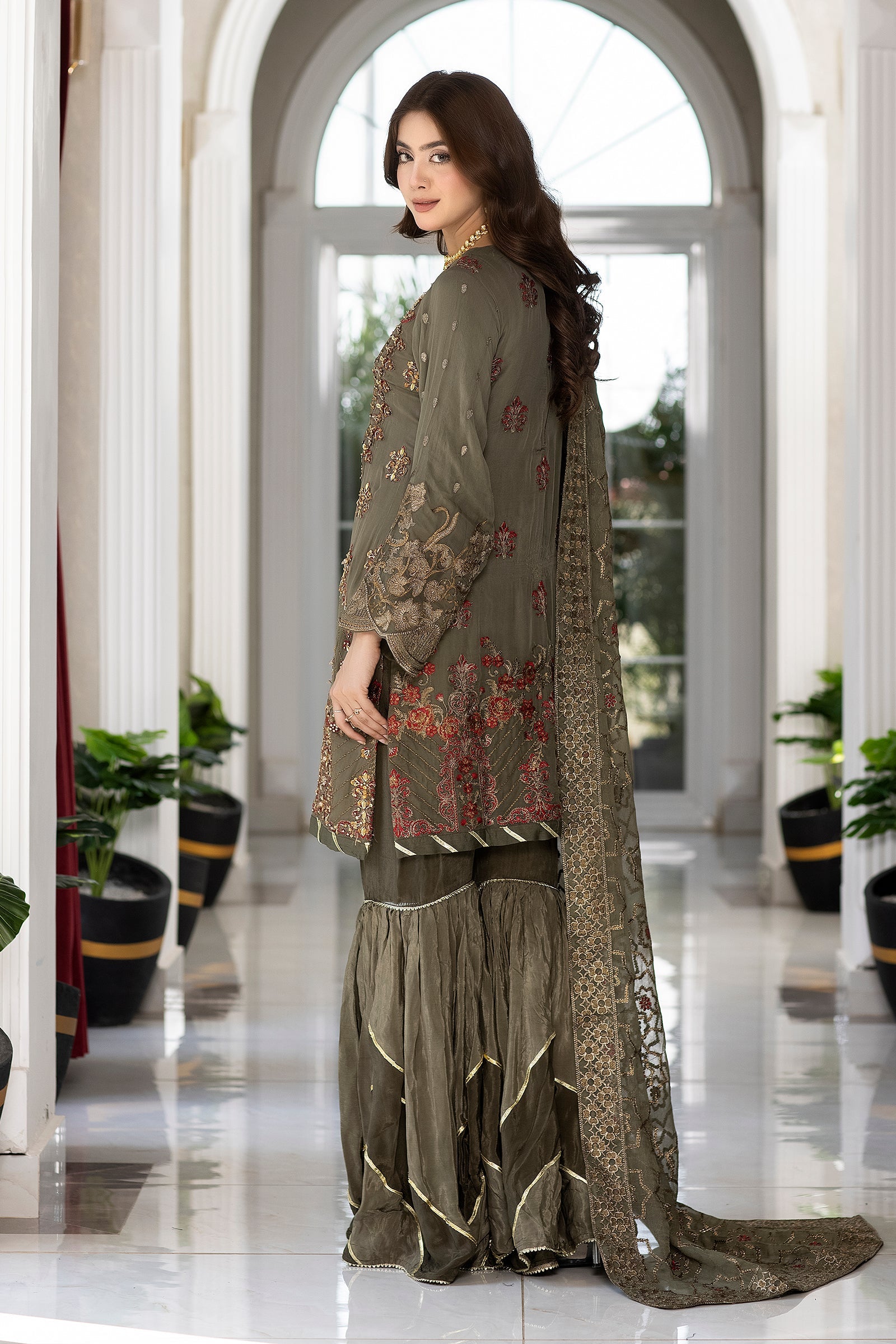 Chiffon Formal Sharara Dress