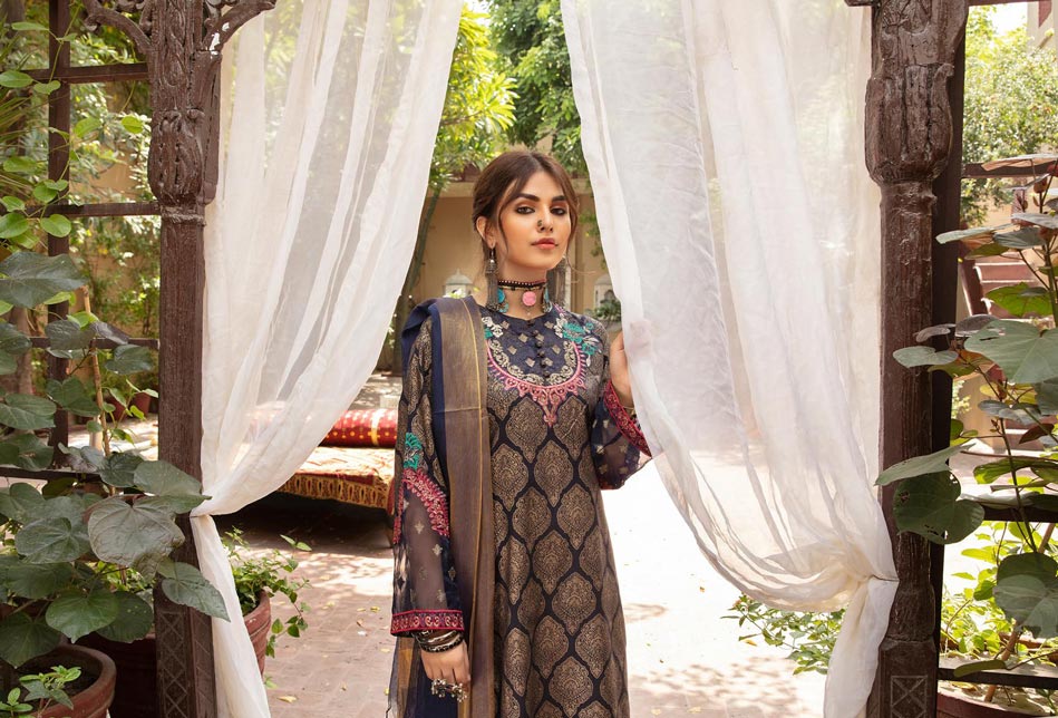 Readymade Linen Embroidered Suit-BS12 - Rang Jah