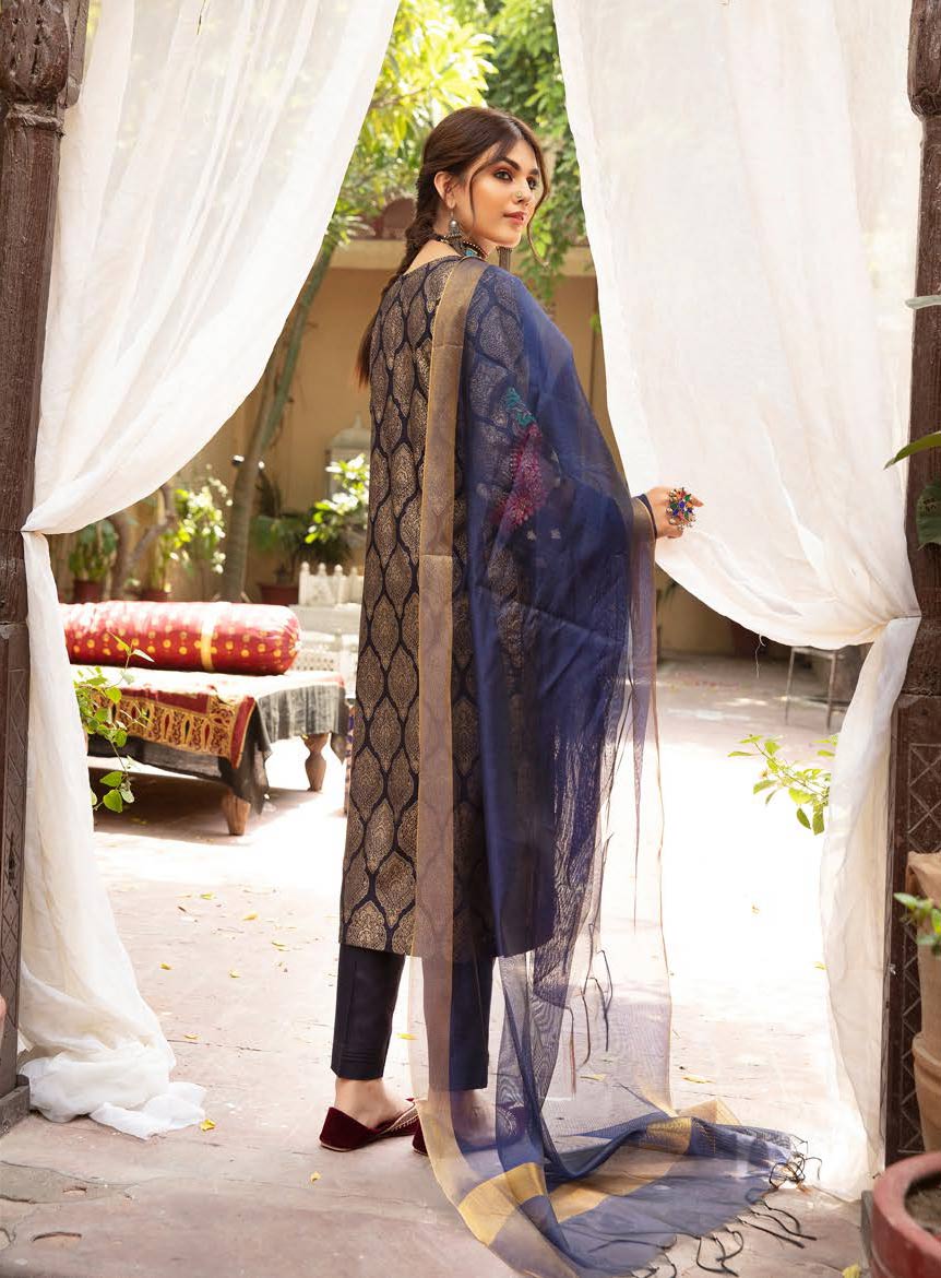 Readymade Linen Embroidered Suit-BS12 - Rang Jah