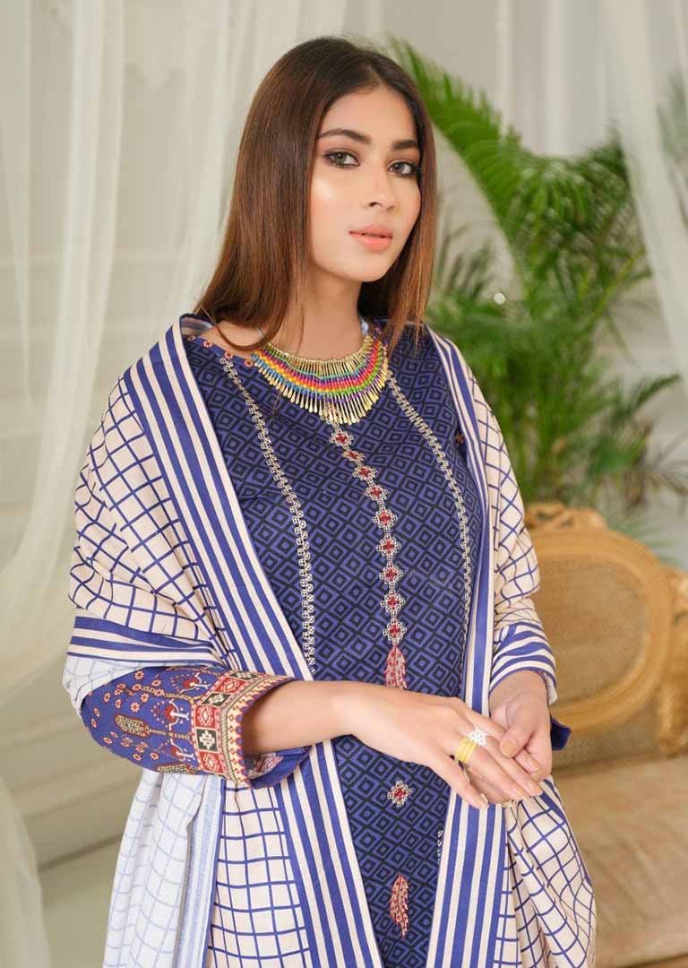 SAFWA ready to wear embroidered khaddar suit On Rang Jah-SF12 - Rang Jah