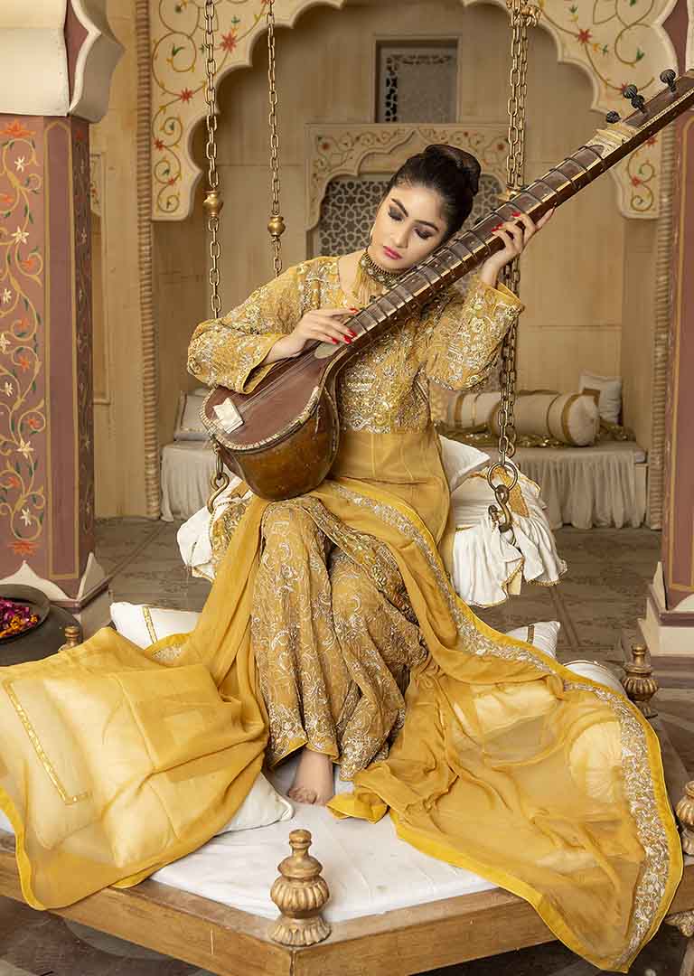 Chiffon Yellow Sharara 