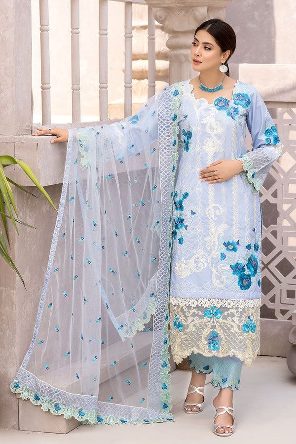 Light Blue Cotton Sotton Dress