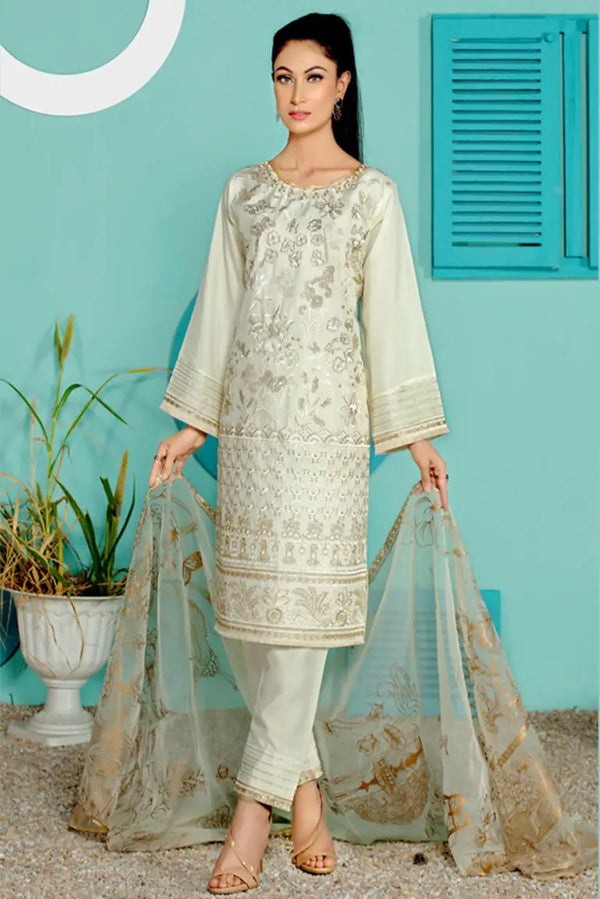 Readymade Viscose Embroidered Suit-BS19