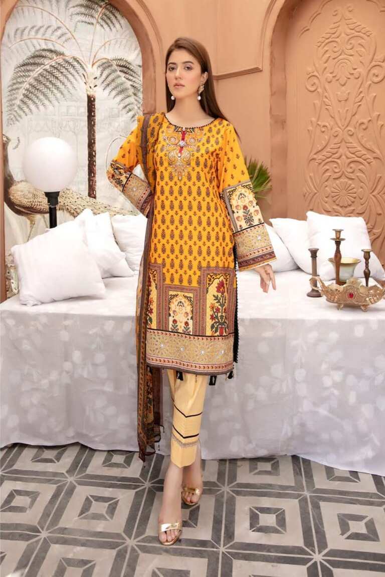 Ramadan Big sale Yellow Dress On By Rang Jah-AL7 - Rang Jah