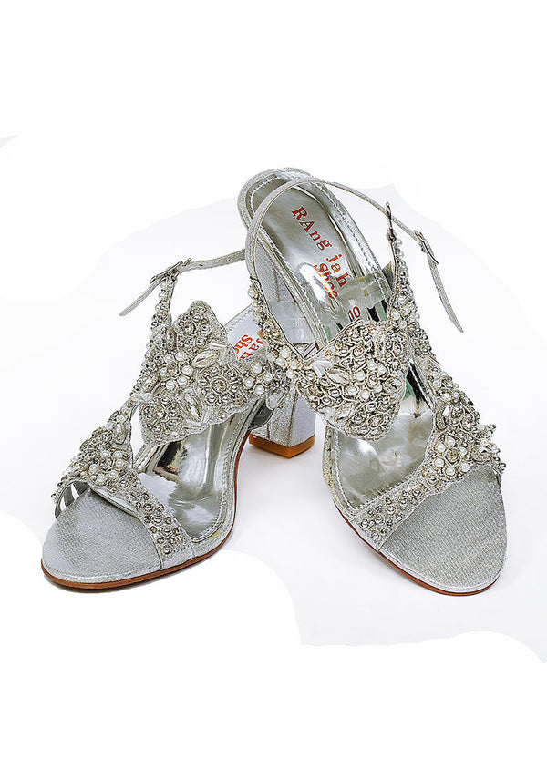 Silver Color Formal Sandals-RS20 - Rang Jah