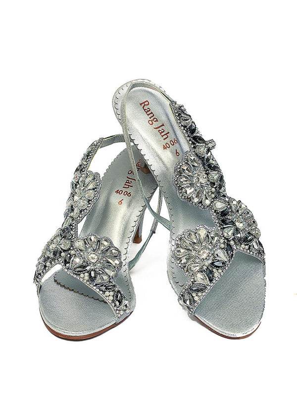 Silver Color Formal Sandals-RS34 - Rang Jah