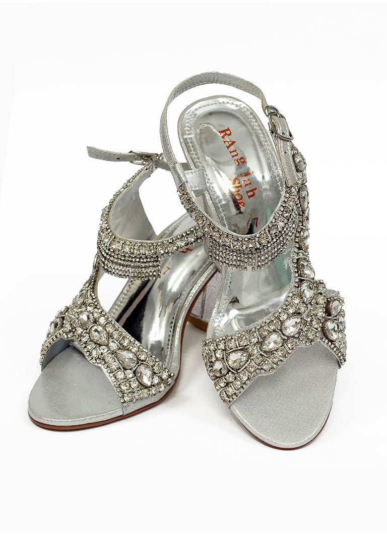 Silver Color Formal Sandals-RS14 - Rang Jah