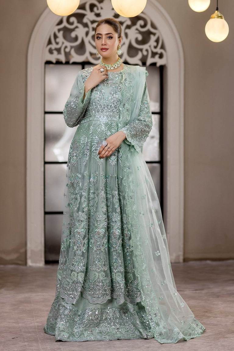 Green color Wedding dress